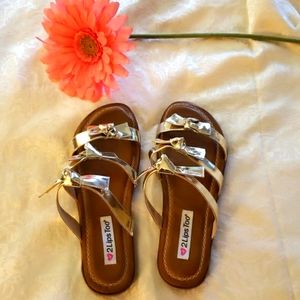 Metallic Gold Flat Sandals Size 11